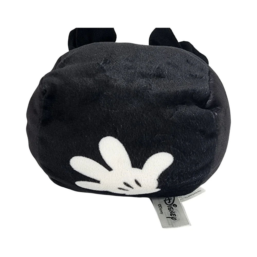 Disney Mickey Mouse Plush Head Squishy Round Pillow Black‎ Cream 5 Inch